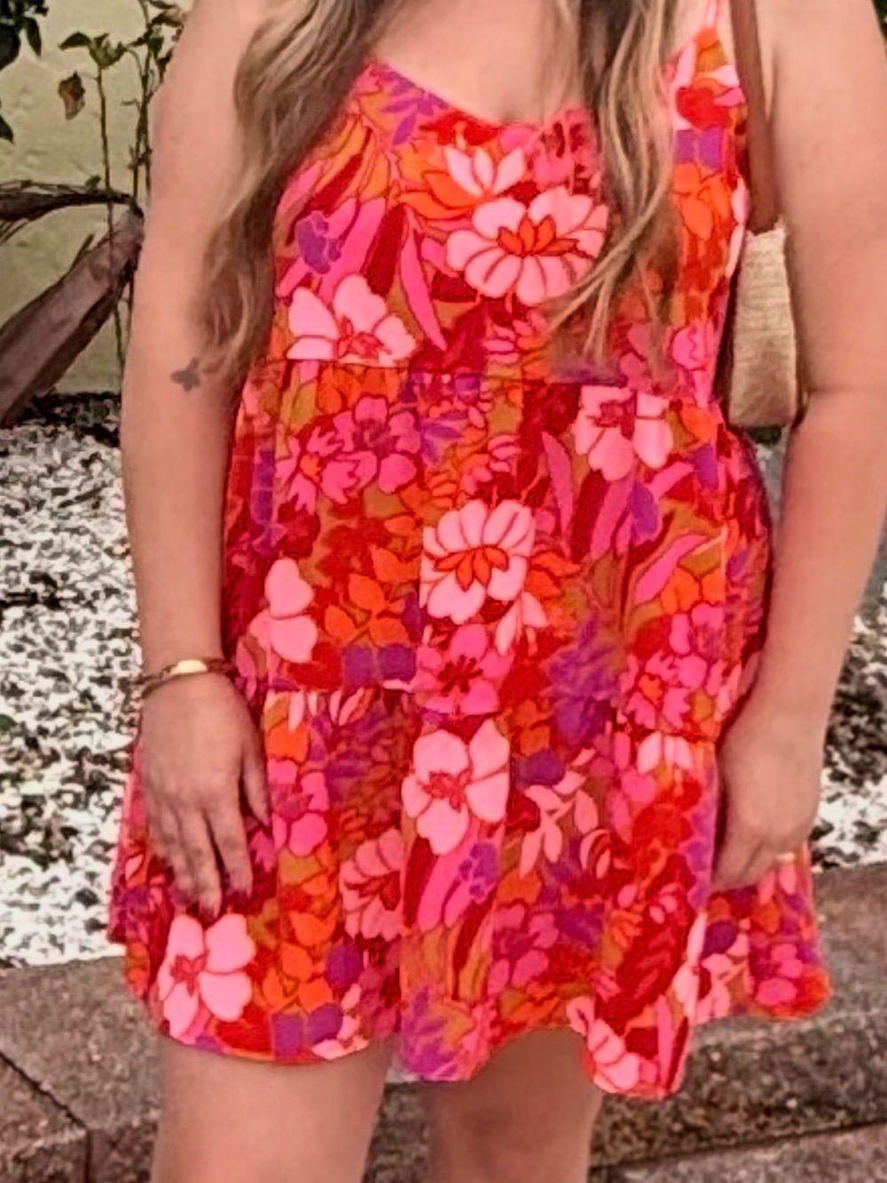 Show Me Your MuMu Pink & Red Floral Mini Dress